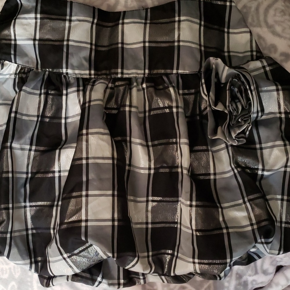 Justice Formal plaid sheen skirt Unique!! NWOT